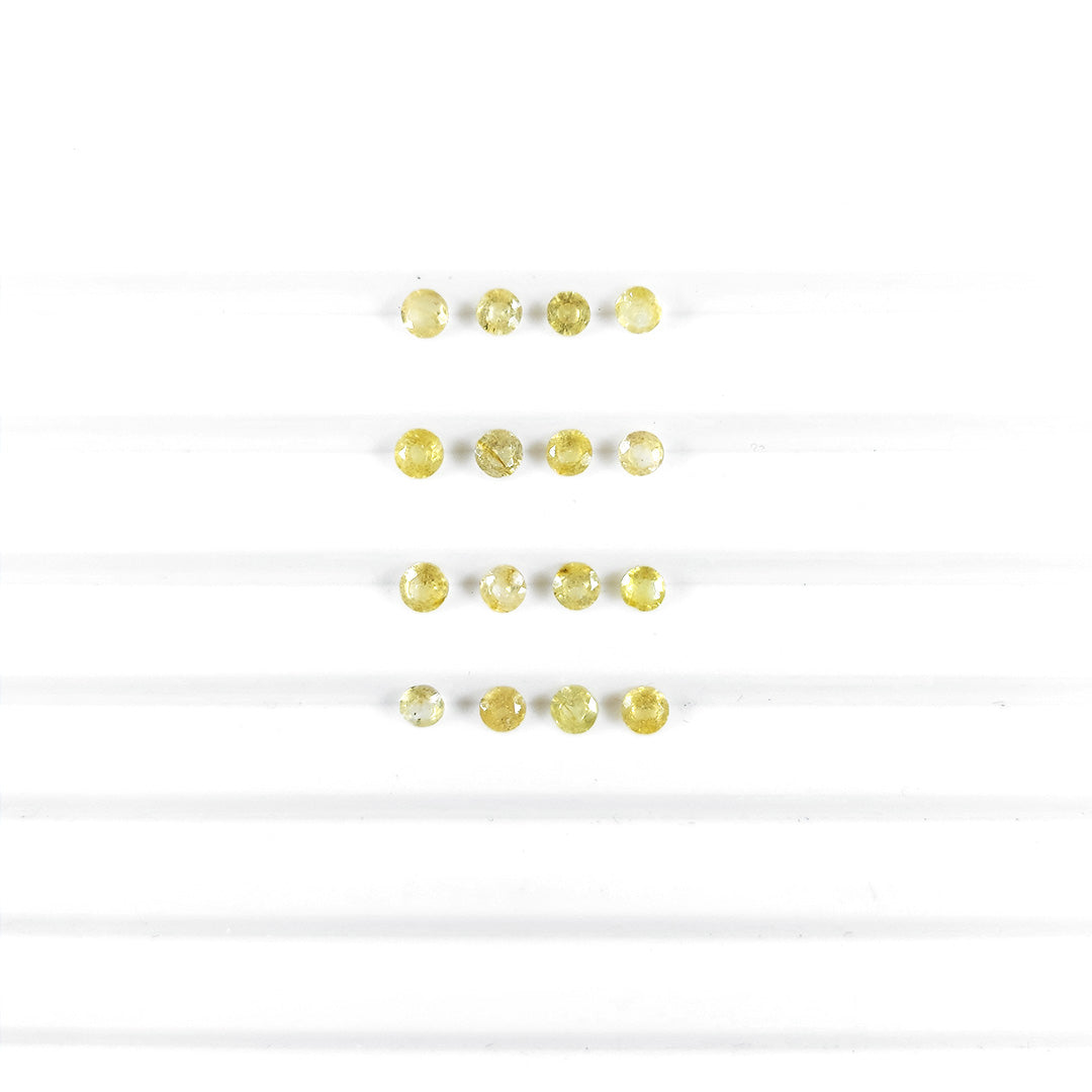 Natural Bangkok Yellow Sapphire Calibrated Rounds | 3mm & 4mm