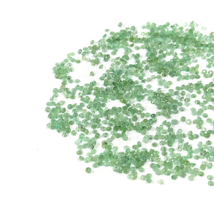 Natural Zambian Emerald Calibrated Diamond Rounds 2mm