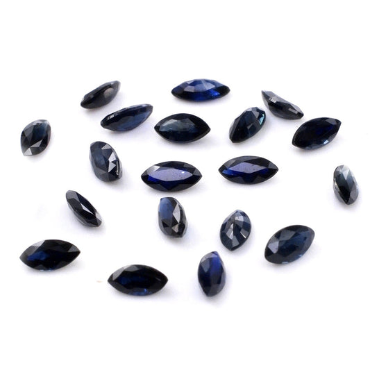 Natural Untreated Blue Sapphire Calibrated Marquise | 2x4mm & 2.5x5mm