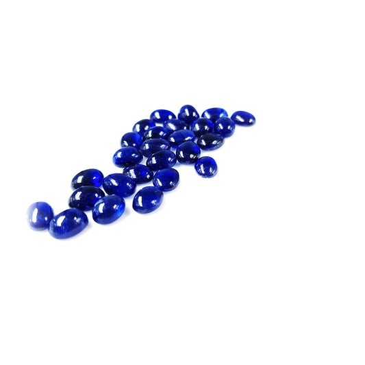 Natural  Bangkok Blue Sapphire Calibrated Cabochon Ovals | 7x5mm & 6x8mm