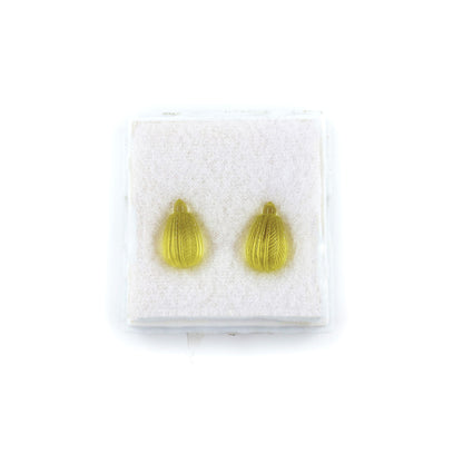 Natural lemon Quartz Fancy Carvings Matching Pair