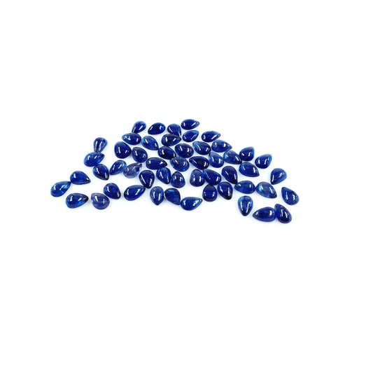 Natural  Bangkok Blue Sapphire Calibrated Cabochon Pears | 7x5mm & 6x8mm