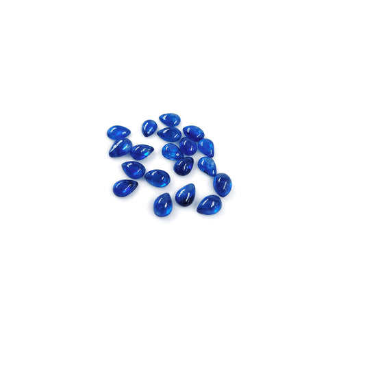 Natural  Bangkok Blue Sapphire Calibrated Cabochon Pears | 7x5mm & 6x8mm