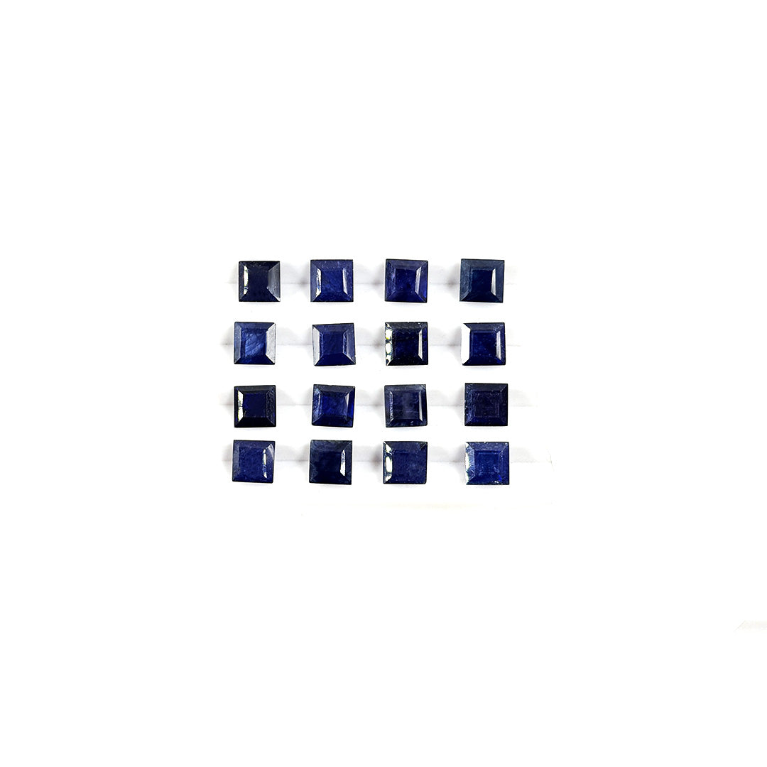 Natural  Bangkok Blue Sapphire Calibrated Squares | 5mm & 6mm