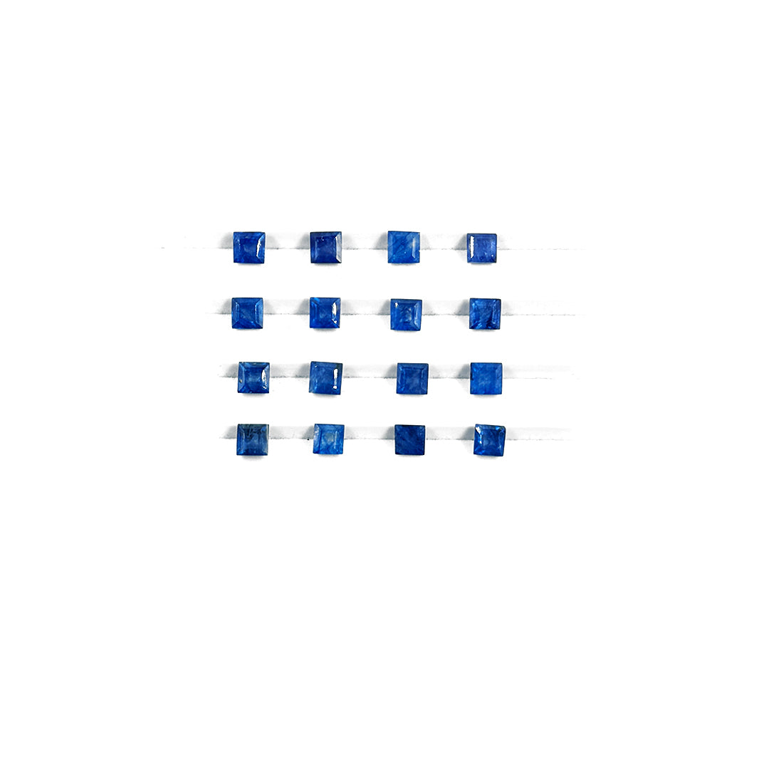 Natural  Bangkok Blue Sapphire Calibrated Squares | 3mm & 4mm