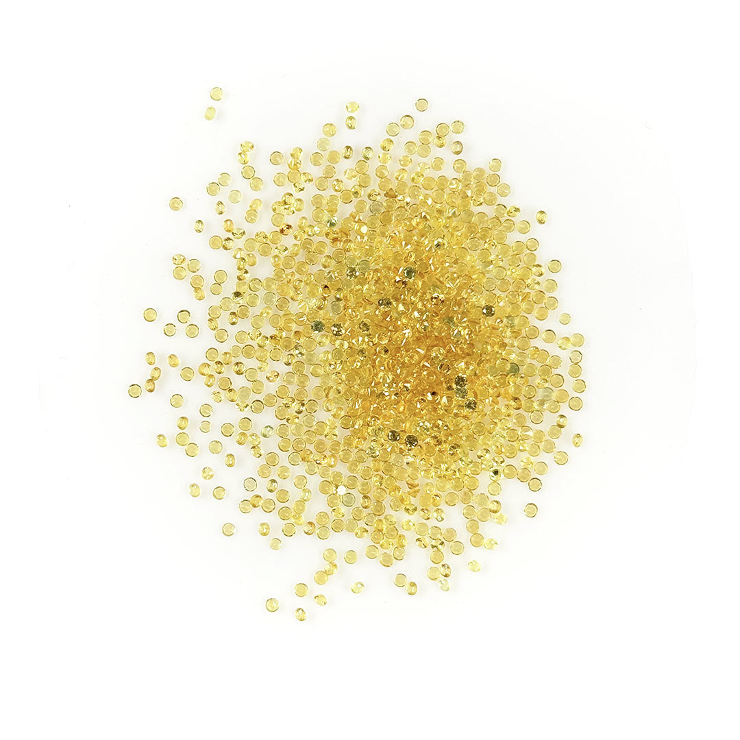Natural Untreated Yellow Sapphire Calibrated Diamond Cut Rounds | 1.5mm & 1.75mm