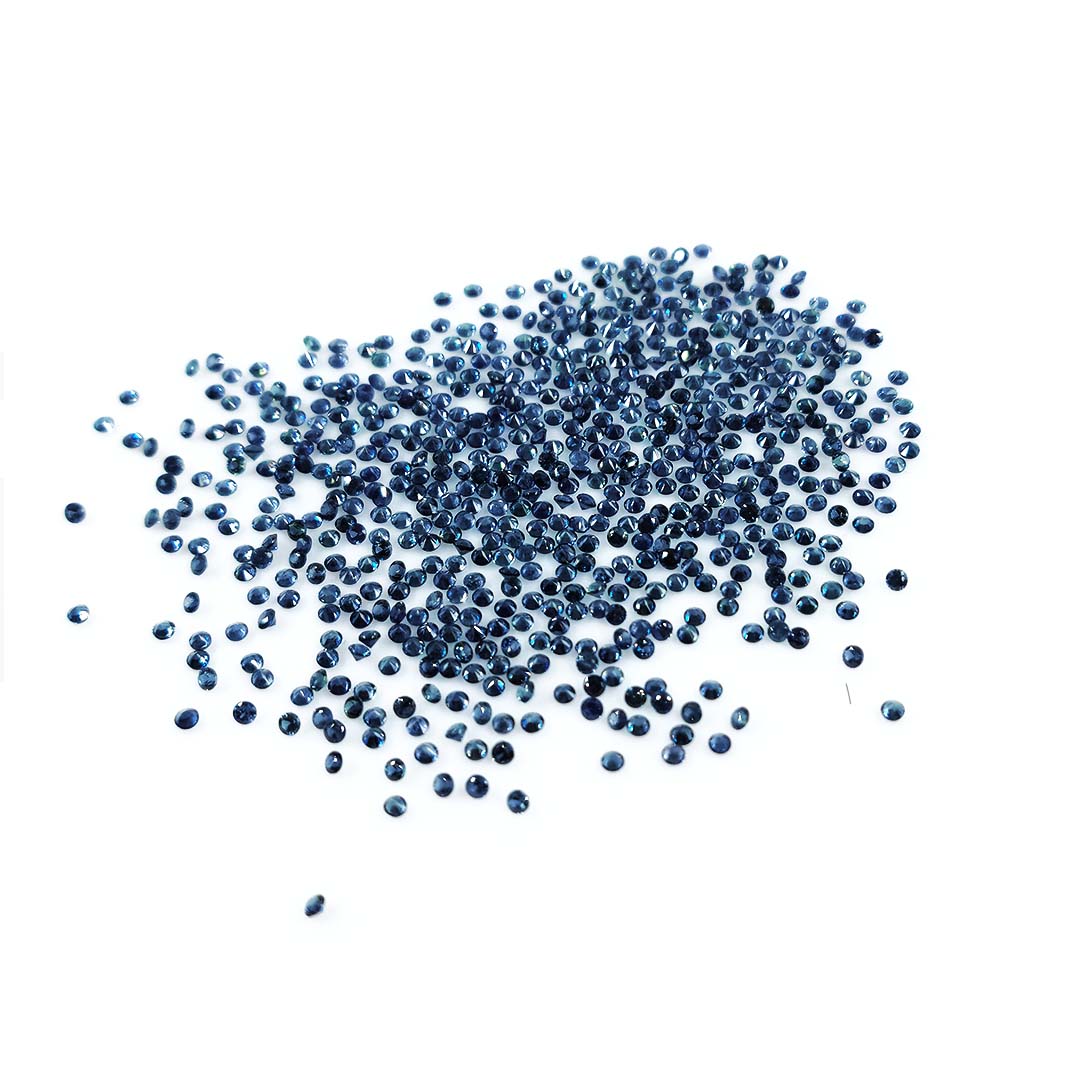 Natural Untreated  Blue Sapphire Calibrated Diamond Cut Rounds 2mm