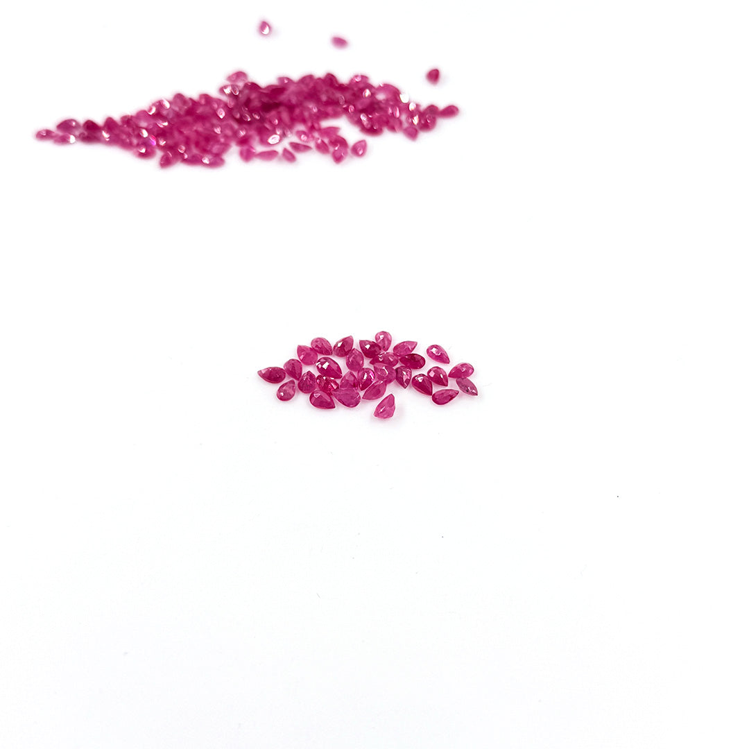 Natural African Untreated Ruby Calibrated Pears | 3x5mm & 6x4mm