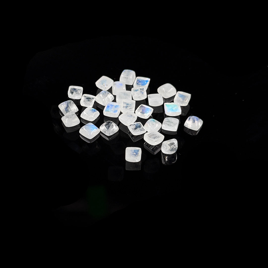Natural Moon Stone Calibrated Cabochon Squares | 7mm & 8mm