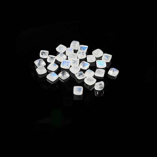 Natural Moon Stone Calibrated Cabochon Squares | 5mm & 6mm