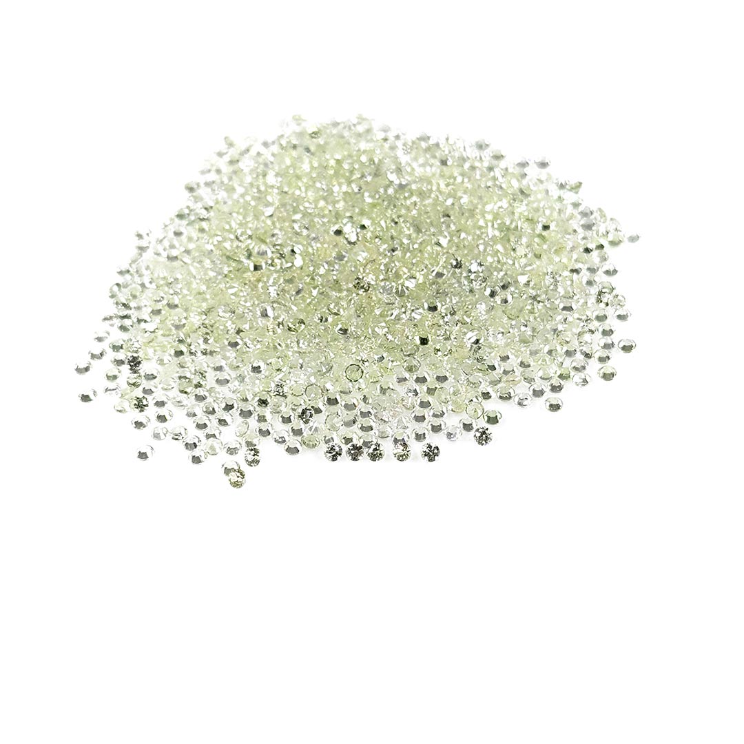 Natural Untreated Green Sapphire Calibrated Diamond Cut Rounds | 1mm & 1.25mm