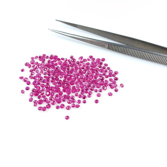 Natural Burma Untreated Ruby Calibrated Rounds | 2mm & 3mm
