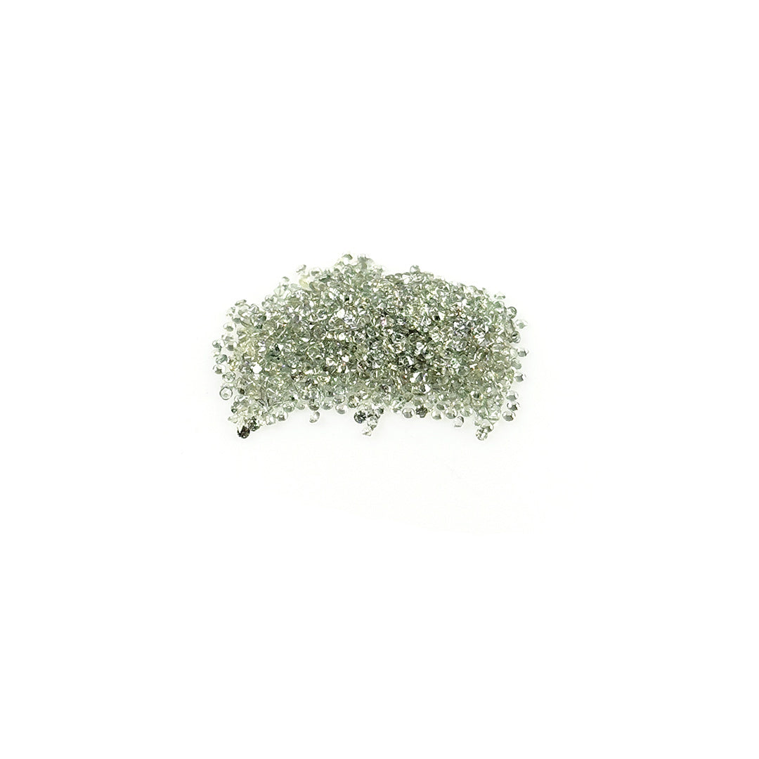 Natural Untreated Green Sapphire Calibrated Diamond Cut Rounds, 1.5mm