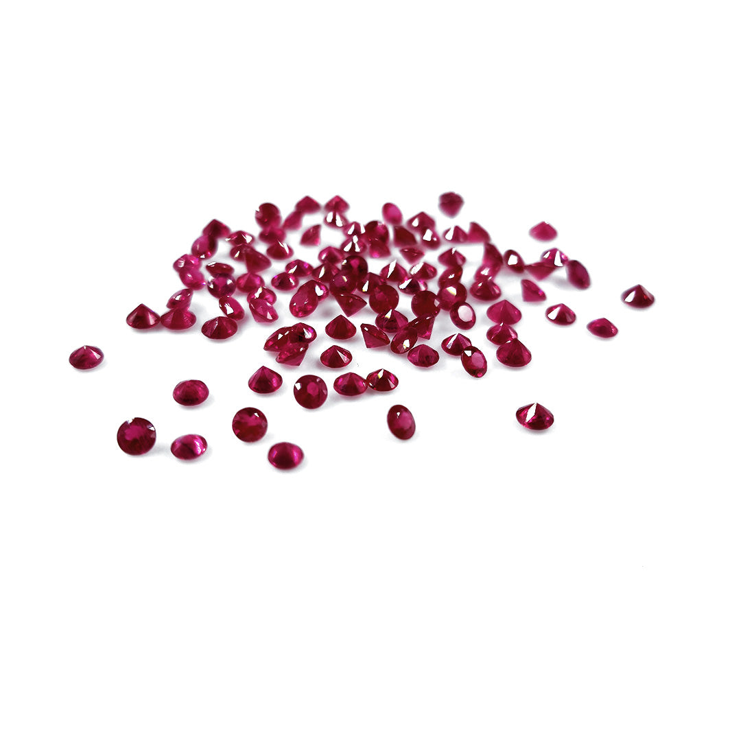 Natural Burma Untreated Ruby Calibrated Diamond Cut Rounds 3mm