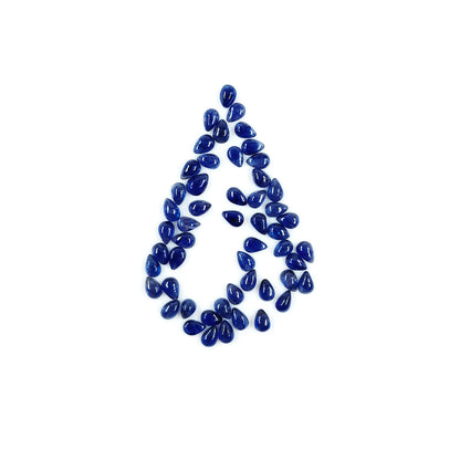 Natural  Bangkok Blue Sapphire Calibrated Cabochon Pears | 7x5mm & 6x8mm
