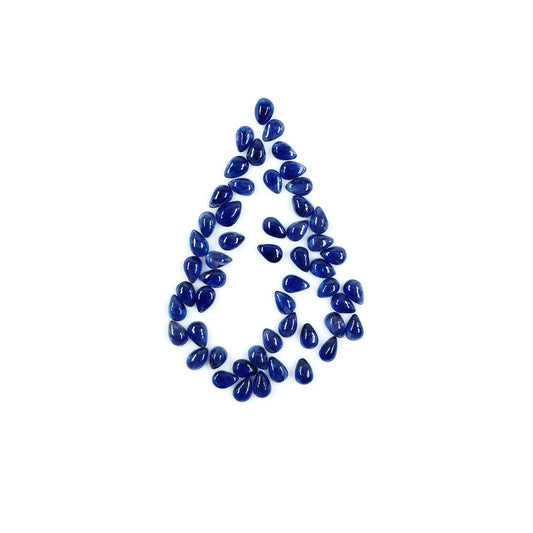 Natural  Bangkok Blue Sapphire Calibrated Cabochon Pears | 7x5mm & 6x8mm