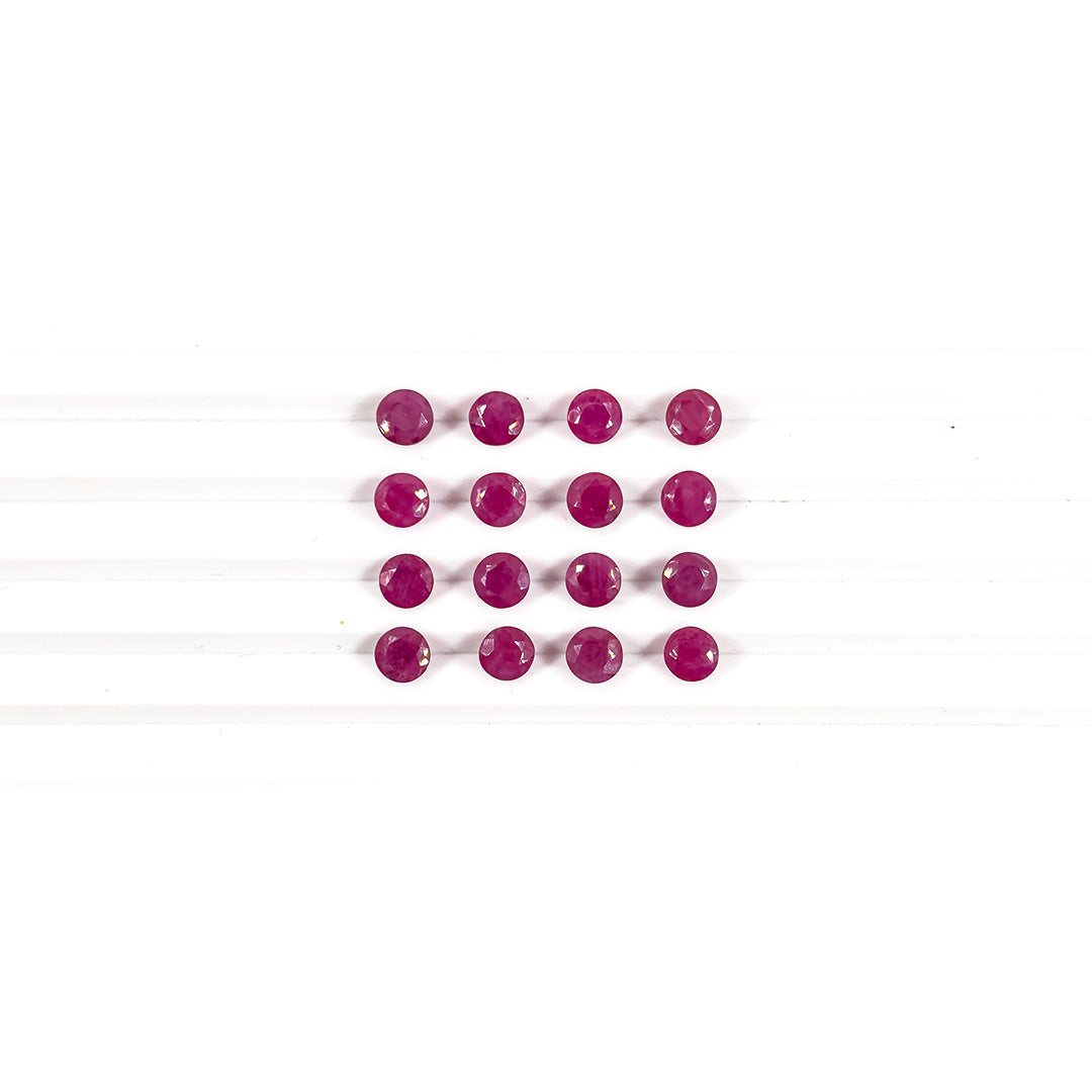Natural African Untreated Ruby Calibrated Rounds | 5mm & 6mm