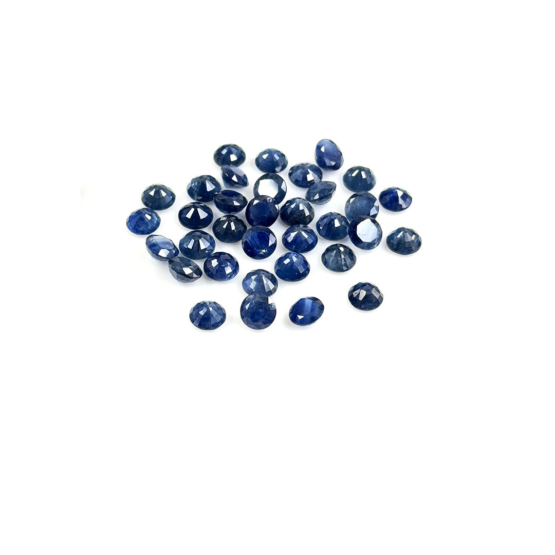 Natural Untreated Blue Sapphire Calibrated Rounds | 5mm & 6mm