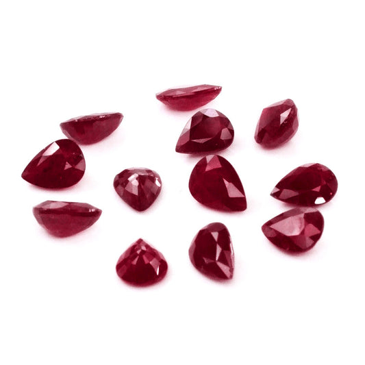 Natural African Untreated Calibrated Ruby Pears | 7x9mm