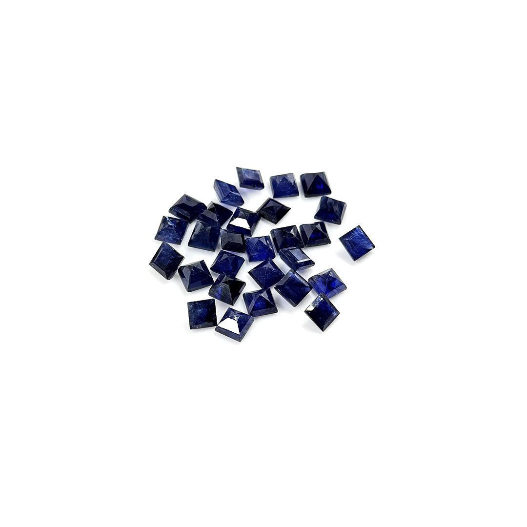 Natural  Bangkok Blue Sapphire Calibrated Squares | 5mm & 6mm