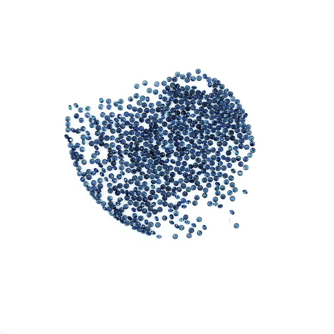 Natural Untreated  Blue Sapphire Calibrated Diamond Cut Rounds 2mm