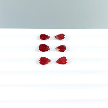 Natural African Untreated Ruby Calibrated Pears 5x7mm