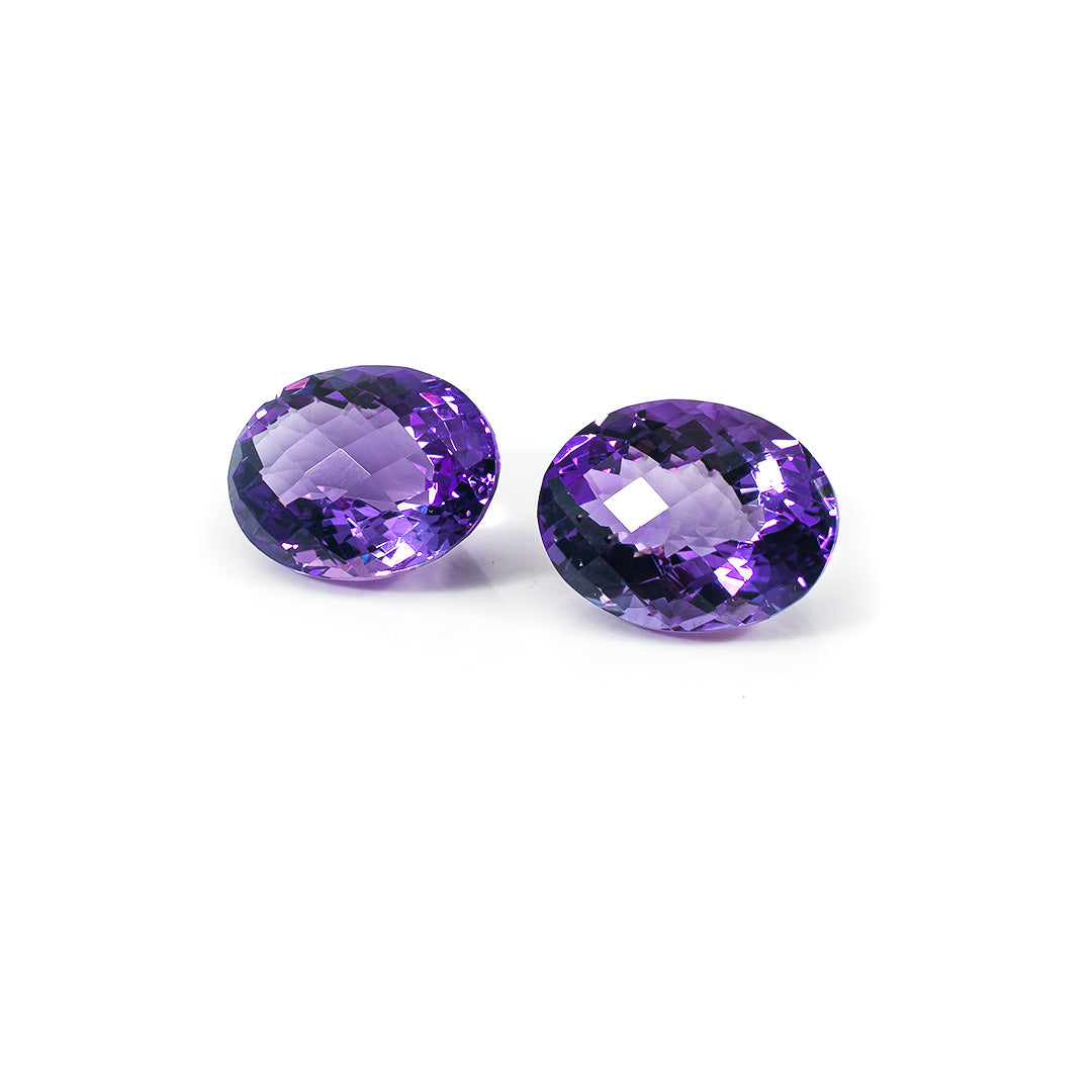 Natural Brazil Amethyst Ovals Matching Pair | 34.45cts