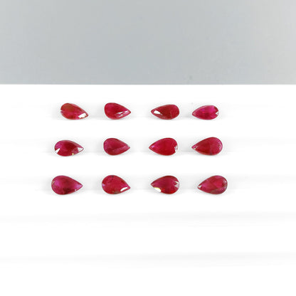 Natural Burma Untreated Ruby Heated Calibrated Pears, 6X4mm