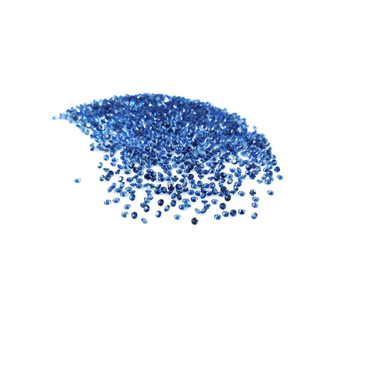 Natural Untreated Blue Sapphire Calibrated Diamond Cut Rounds | 1mm & 1.5mm