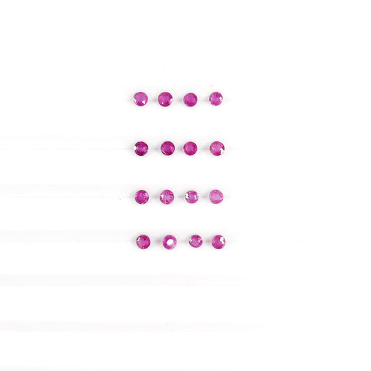 Natural Mozambique Untreated Ruby Calibrated Rounds | 2mm & 3mm