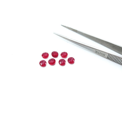 Natural Bangkok Ruby Calibrated Rose cut Briolette Rounds | 5mm & 6mm