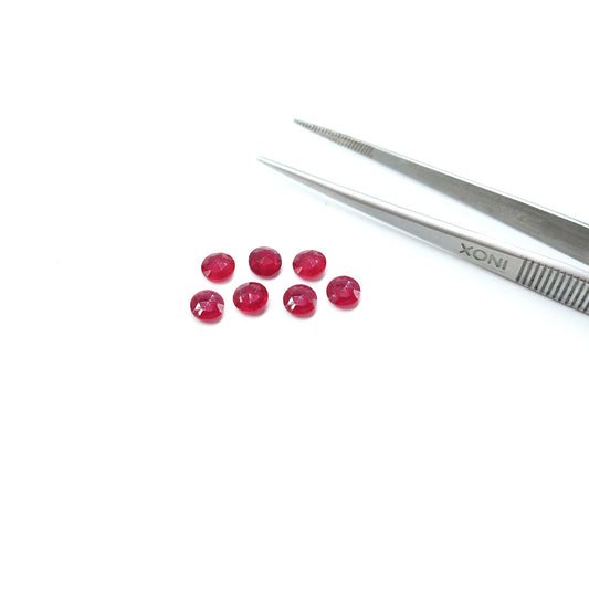 Natural Bangkok Ruby Calibrated Rose cut Briolette Rounds | 5mm & 6mm
