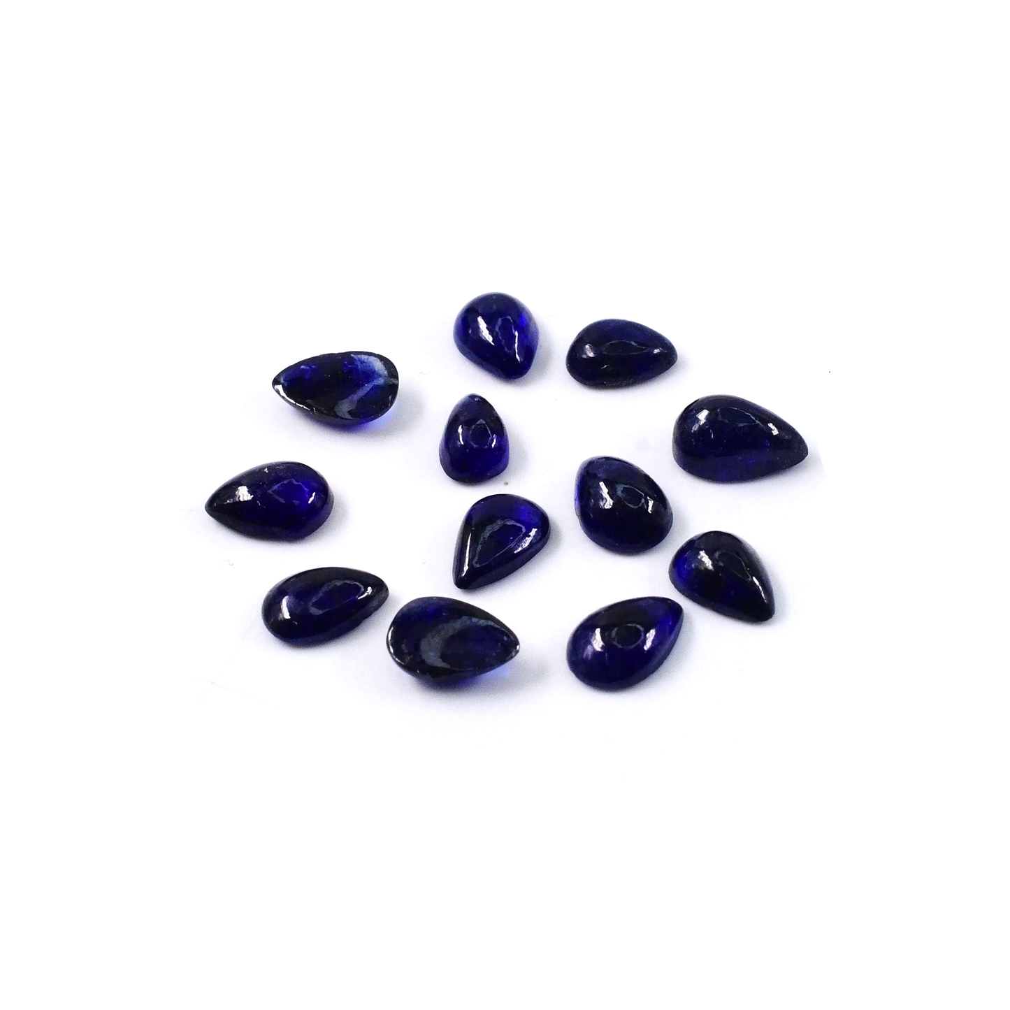 Natural Bangkok Blue Sapphire Calibrated Cabochon Pears | 3x5mm & 4x6mm