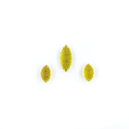 Natural lemon Quartz Fancy Carvings Matching Pair