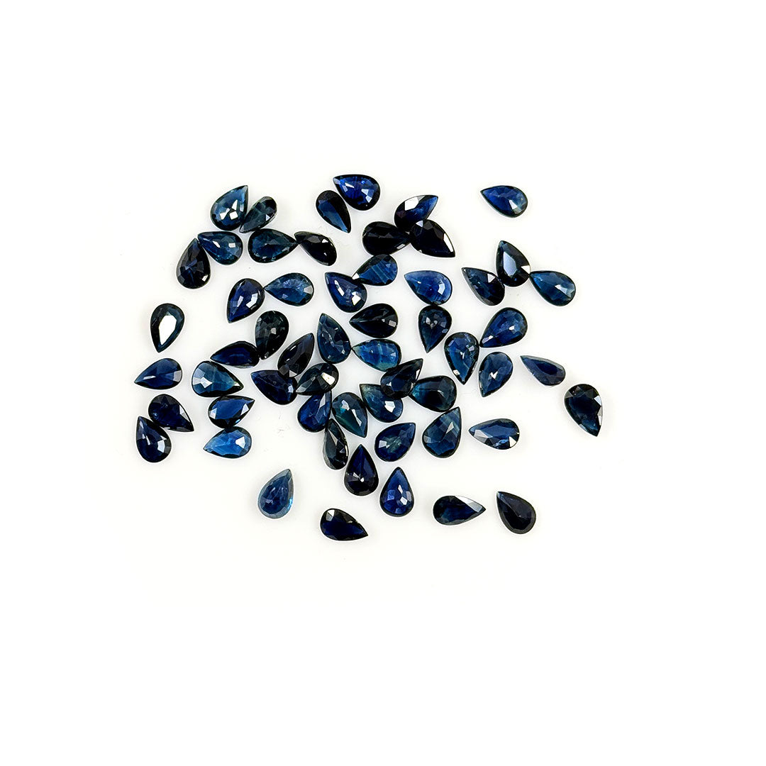 Natural  Bangkok Untreated Blue Sapphire Calibrated Pears | 3x5mm & 6x4mm