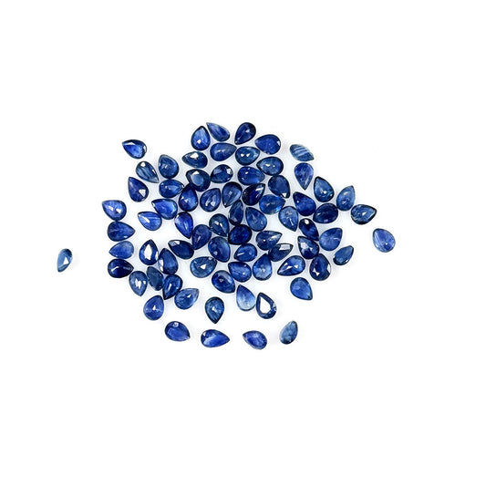 Natural Untreated Blue Sapphire Calibrated Pears | 3x4mm & 4x5m