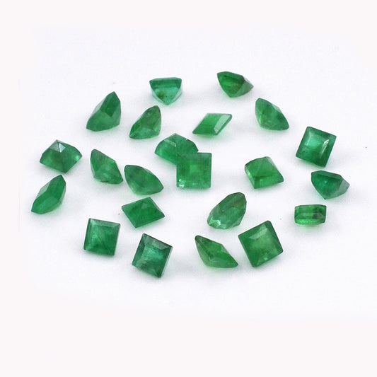 Natural Zambian Emerald Calibrated Squares | 4mm & 5mm