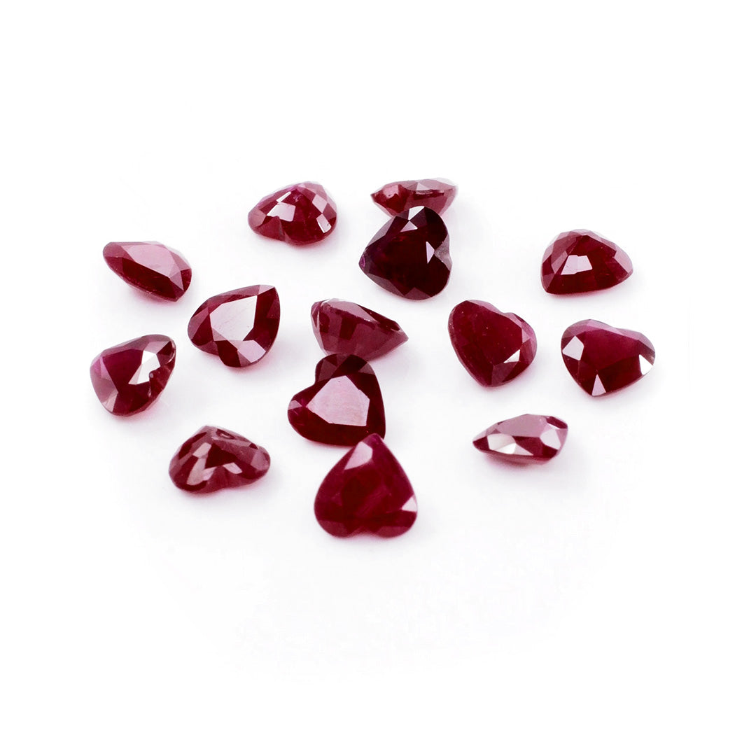 Natural African Untreated Calibrated Ruby Hearts | 6mm