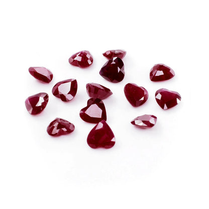 Natural African Untreated Calibrated Ruby Hearts | 6mm