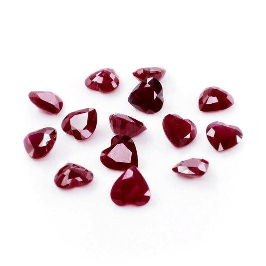 Natural African Untreated Calibrated Ruby Hearts | 5mm & 5.5mm