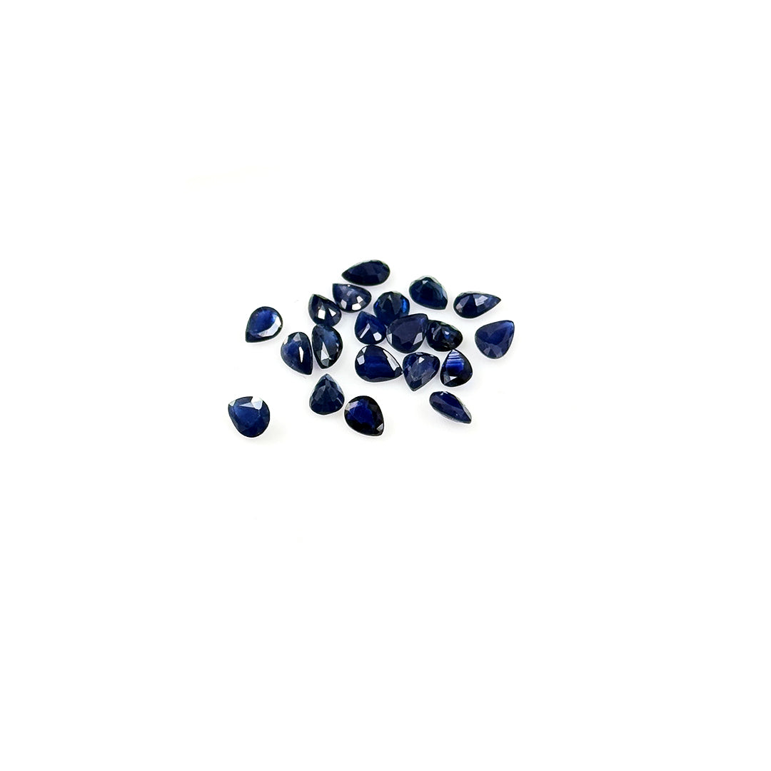 Natural  Bangkok Untreated Blue Sapphire Calibrated Pears | 3x4mm & 4x5mm