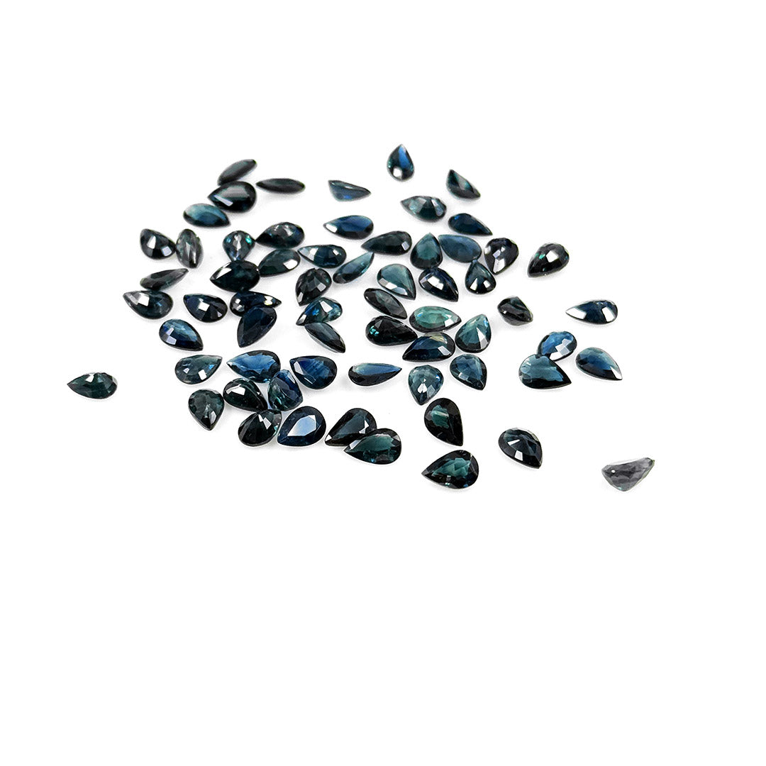 Natural  Untreated Teal Sapphire Calibrated Pears | 3x5mm & 6x4mm