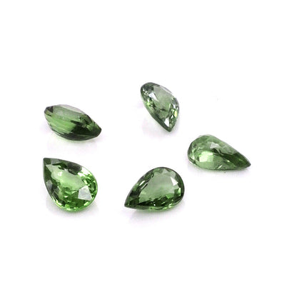Natural Untreated Green Sapphire Calibrated Pears | 3x5mm & 4x6mm