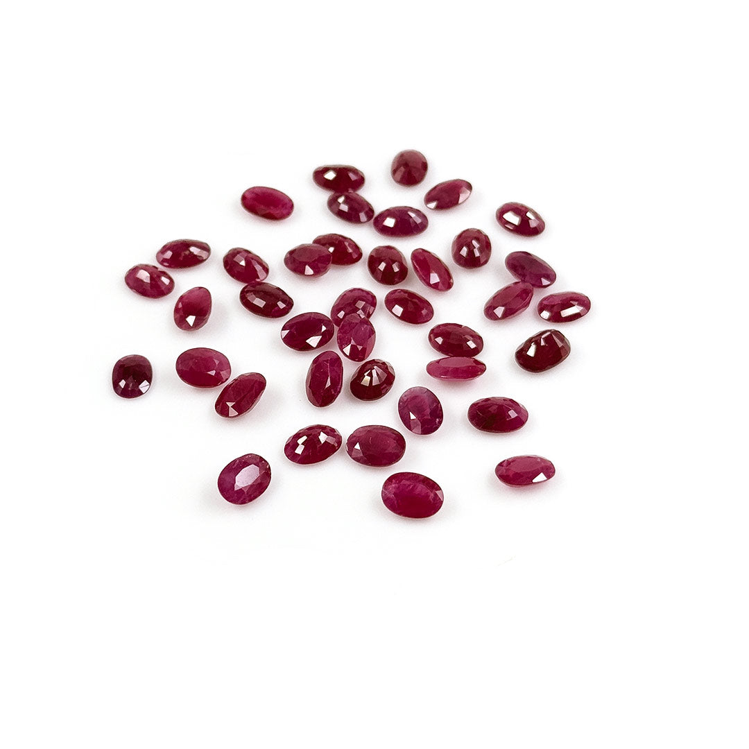 Natural Burma Untreated Ruby Calibrated Ovals | 5x7mm & 6x8mm