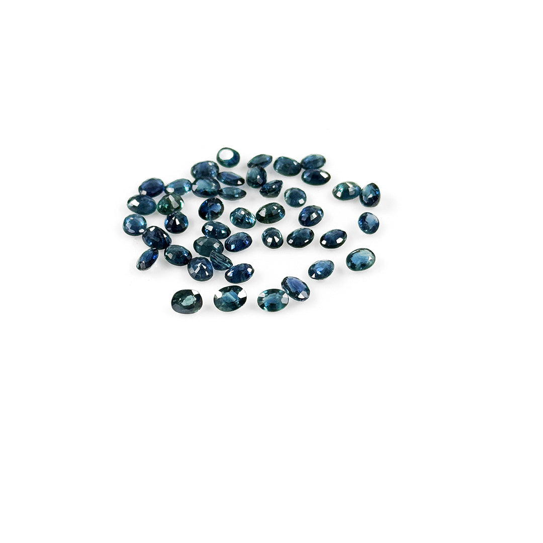 Natural Untreated Teal Sapphire Calibrated Ovals | 3x4mm & 4x5mm