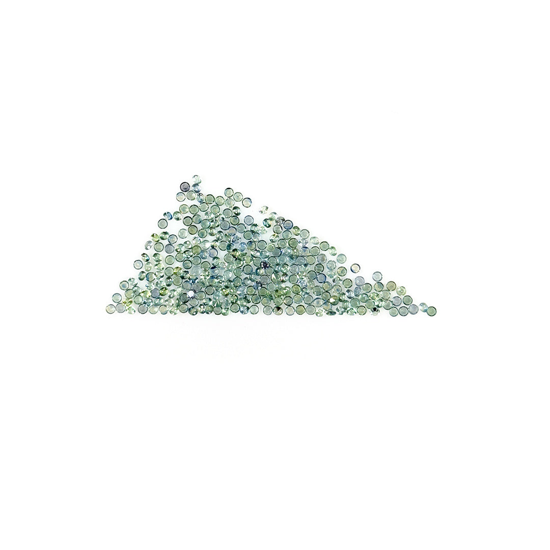 Natural Untreated Teal Sapphire Calibrated Diamond Cut Rounds | 1mm & 1.25mm