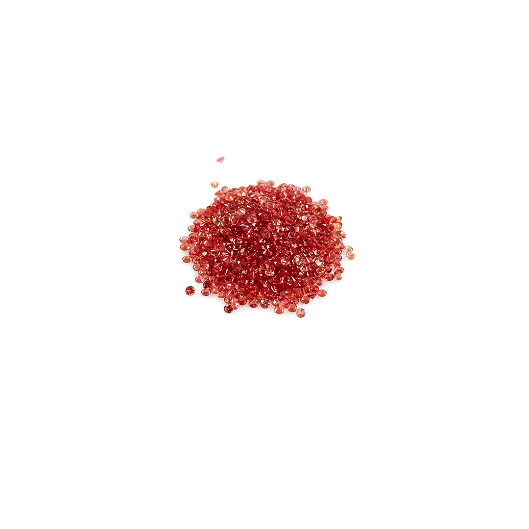 Natural Untreated Copper Sapphire Calibrated Diamond Cut Rounds | 1mm & 1.25mm