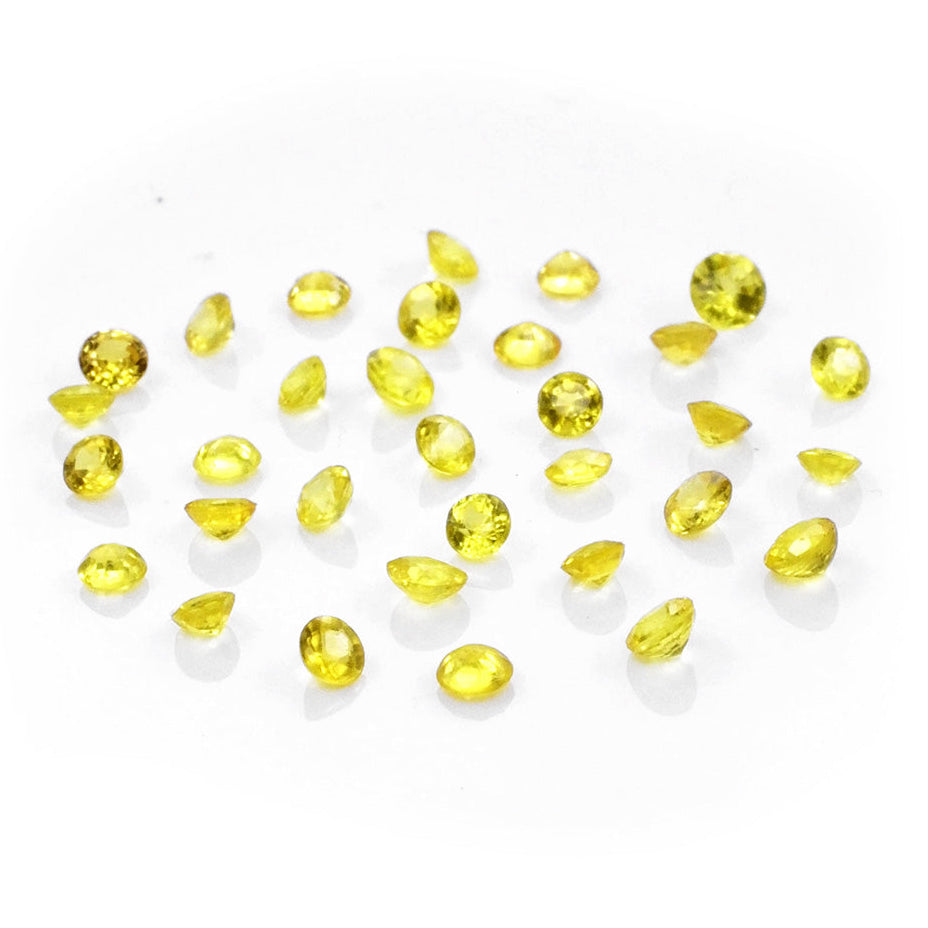 Natural Untreated Yellow Sapphire Calibrated Rounds | 2mm & 2.5mm