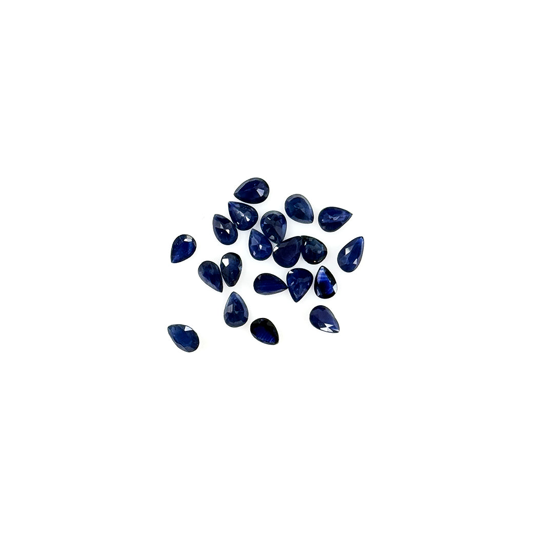 Natural  Bangkok Untreated Blue Sapphire Calibrated Pears | 3x4mm & 4x5mm