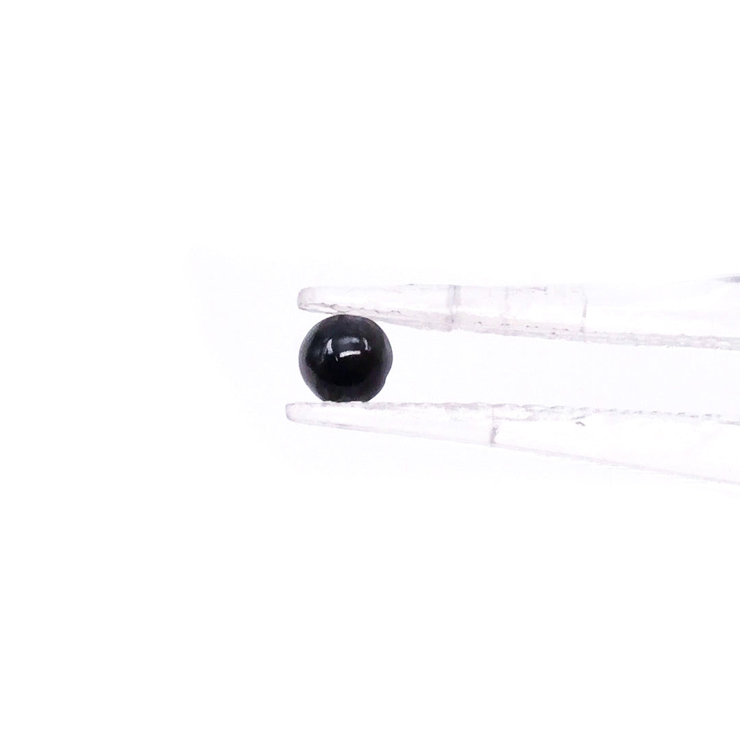 Natural Untreated Black Sapphire Calibrated Cabochon Rounds | 5mm & 6mm